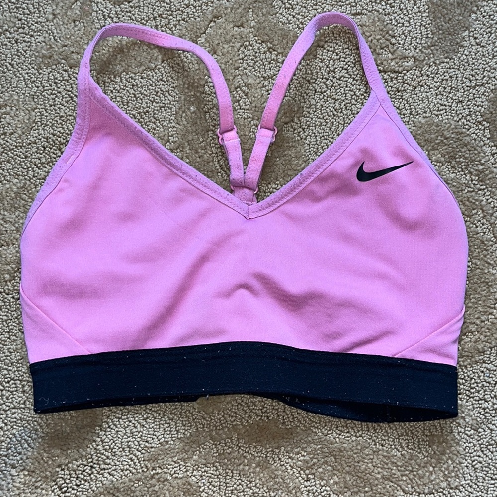 Pink Nike sports bra dri-fit size small